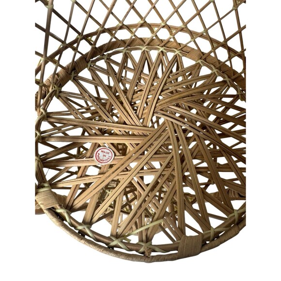 Wicker Peacock Chair Fan Back Rattan Doll Plush Plant Stand Small Boho Decor 15” - Picture 2 of 12